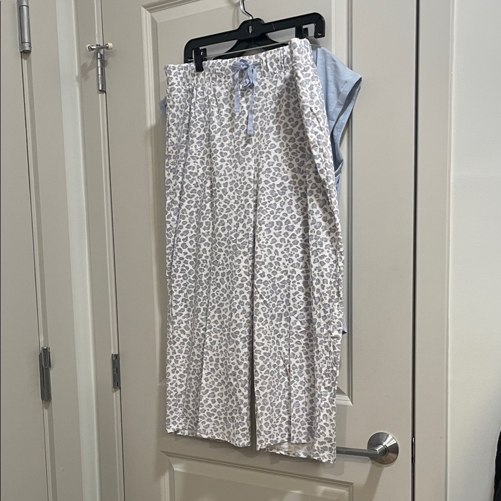 Splendid Light Blue and Leopard Print Pajama Set - Picture 4 of 6